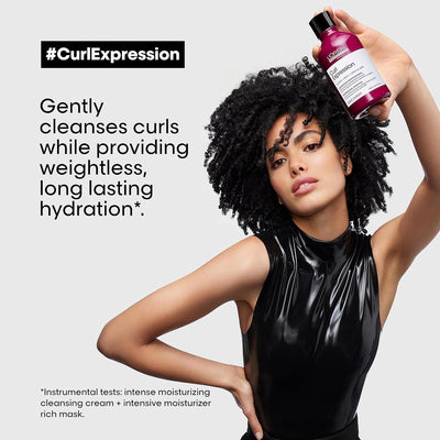 L'Oréal Professionnel Moisturising & Hydrating Shampoo, For Curly & Coily Hair, With Glycerin, Urea H and Hibiscus Seed Extract, Serie Expert Curl Expression, 300 ml L'Oréal Professionnel Paris
