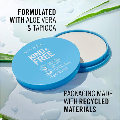 Rimmel Kind + Free Natural Finish Pressed Powder, Translucent 001 Greenwize