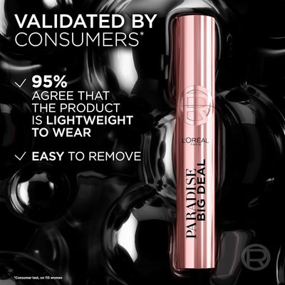 L'Oréal Paris Mascara, Paradise Big Deal Lengthening and Volumising Mascara, For Buildable Lash Impact, No Clumping, Suitable for Sensitive Eyes and Contact Lens Wearers, Washable Black ‎L'Oreal Paris