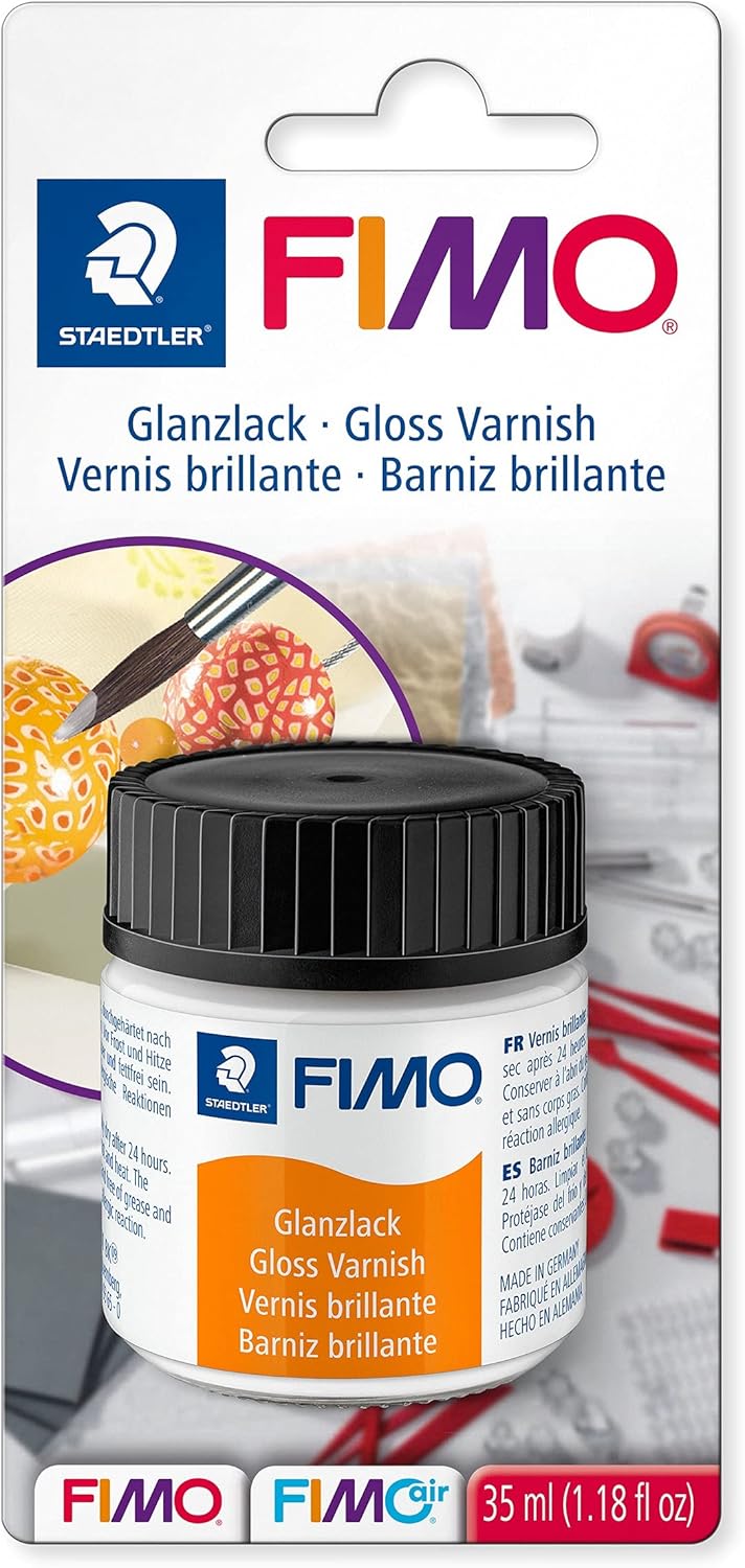 STAEDTLER 8704 01 BK FIMO Clear Gloss Varnish for Polymer Modelling Clay - 35ml (Pack of 1) Staedtler