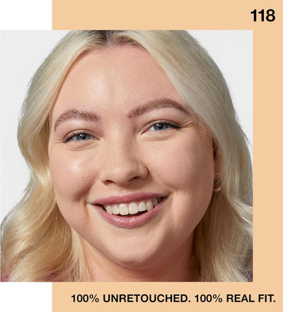 Maybelline Fit Me Foundation, Medium Coverage, Blendable With a Matte and Poreless Finish, For Normal to Oily Skin, Shade: 118 Light Beige, 30ml Greenwize