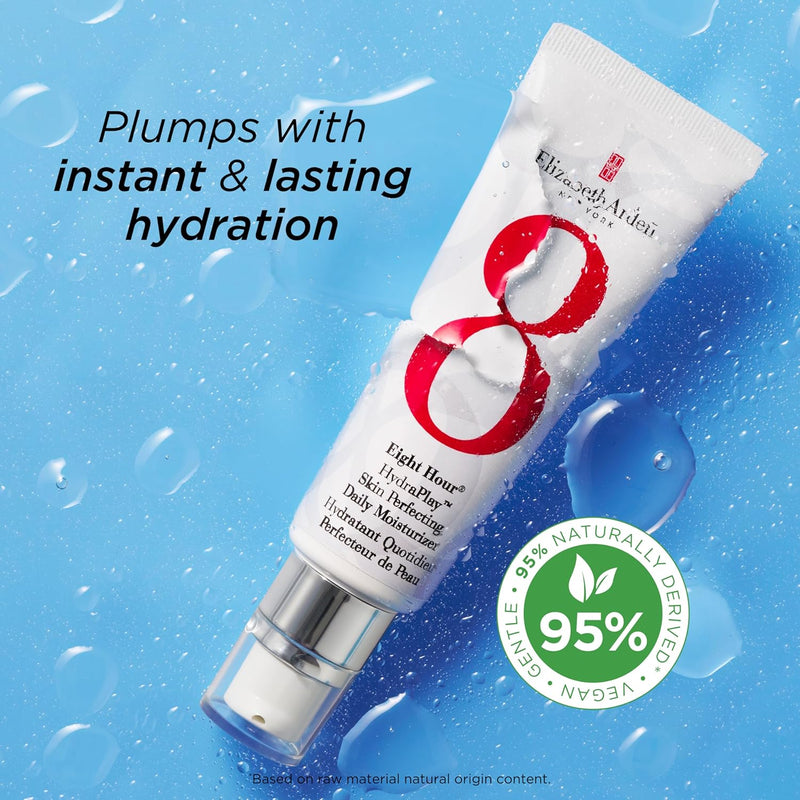 Elizabeth Arden Eight Hour HydraPlay™ Skin Perfecting Daily Moisturizer (45ml) Lightweight, Pore-Refining, Hydrating Vegan Cream for Face, Brightening Skin Primer Greenwize