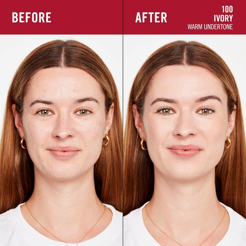 Rimmel Lasting Finish 35Hr Foundation 100 Ivory, Full Coverage, Hydrating, SPF20, Hyaluronic Acid, Vitamin E, 2% Niacinamide, All Day Wear, Vegan, Cruelty Free Rimmel