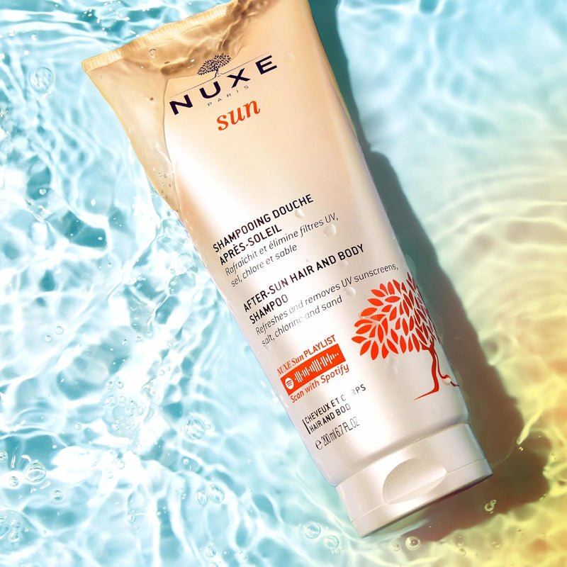 Nuxe Sun Shampoo After-Sun - Hair and Body 200ml, 2-in-1 Cleansing Gel, Removes UV Filters, Salt, Chlorine & Sand, With Refreshing Holiday Scent, Vegan Formula Greenwize