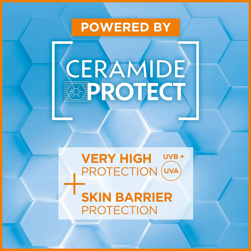 Garnier Ambre Solaire SPF 50+ Sensitive Advanced Sun Protection Serum Face & Body with Ceramide, High Protection UVB UVA, Non-Sticky, No White Cast, Water-Resistant, Fragrance Free 125ml Greenwize