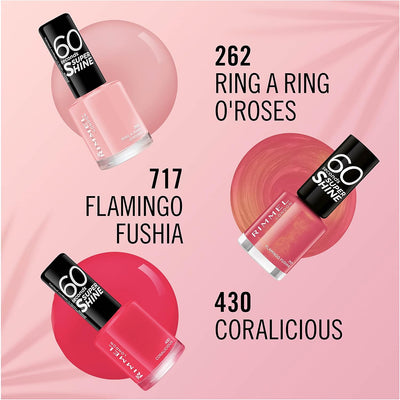 Rimmel 60 Seconds Super Shine Nail Polish - 8 ml, Coralicious Rimmel