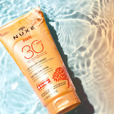 NUXE Melting Sun Lotion SPF30 150ml, Broad-Spectrum Face & Body Sunscreen, Protects from UVA/UVB & Blue Light, Enhances Tan with Patented Filters, Vegan Formula Greenwize