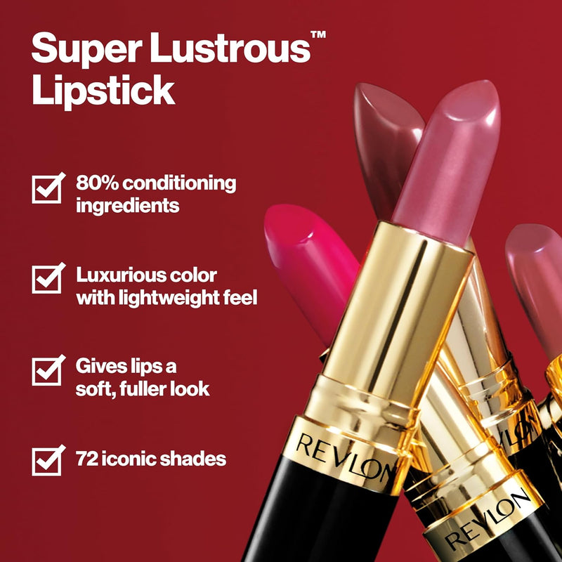 Revlon Super Lustrous Lipstick, High Impact Lipcolour With Moisturising Creamy Formula, Infused With Vitamin E And Avocado Oil In Nude / Brown, Bare Affair (044) Revlon