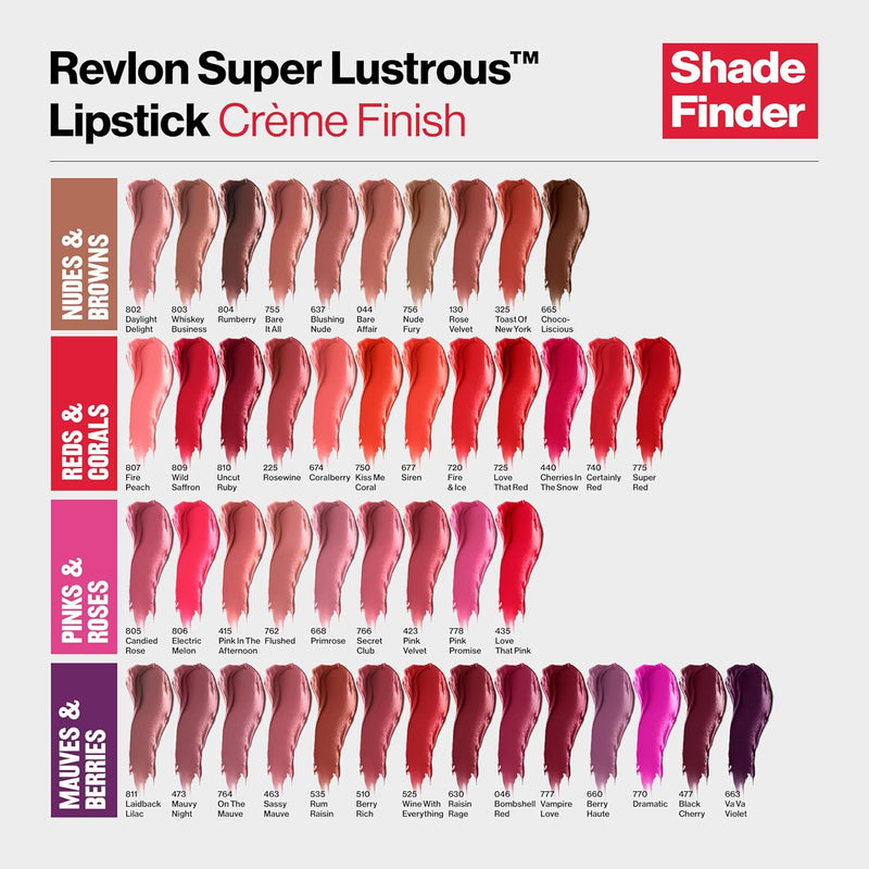 Revlon Super Lustrous Lipstick, High Impact Lipcolour With Moisturising Creamy Formula, Infused With Vitamin E And Avocado Oil In Nude / Brown, Bare Affair (044) Revlon