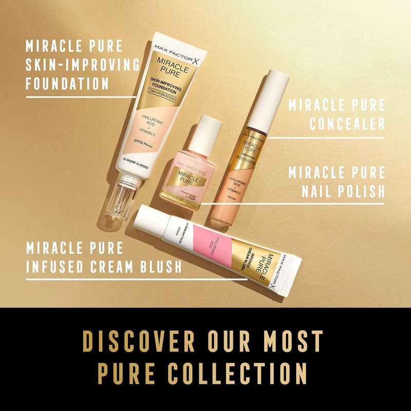 Max Factor Miracle Pure Foundation, Warm Almond 45 Greenwize