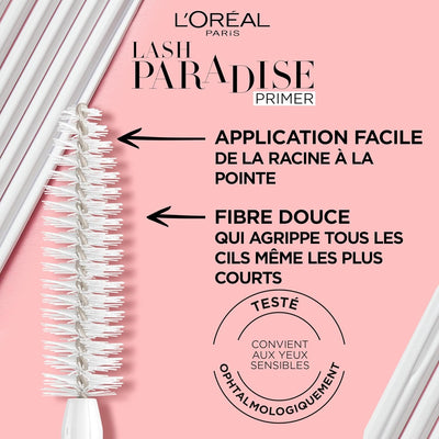 L'Oreal Paris 2-in-1 Mascara Primer Base, Boosts Volume and Length for Fuller Looking Eyelashes, With Jojoba Oil and Vitamins, Suitable for Sensitive Eyes, Lash Paradise, Clear ‎L'Oréal