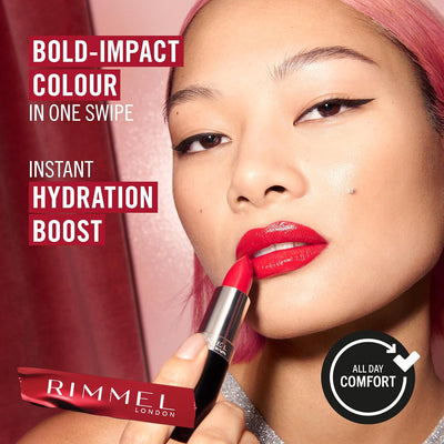 Rimmel Lasting Finish Lipstick 904 Pink Frosting, Creamy Satin Finish, Long Lasting 8 HR Wear, Comfortable Formula, Rich Pigment Rimmel