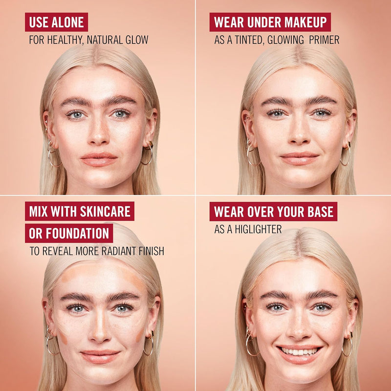 Rimmel Multi Tasker Better Than Filters, 004 Light Medium, 3 in 1 Face Primer, Glow Booster and Highlighter, Flawless Finish, Infused with Vitamin C and E, Maxi Soft Applicator, Vegan, 30ml Rimmel