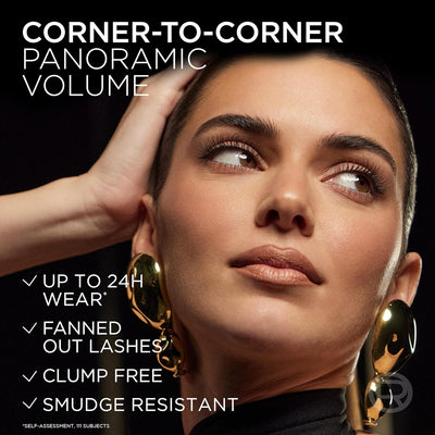 L'Oréal Paris Mascara, Up to 24 Hour Wear, No Clumping, For Fanned Out Lashes, Panoramic Volume, Panorama All Night, Black Maybelline New York