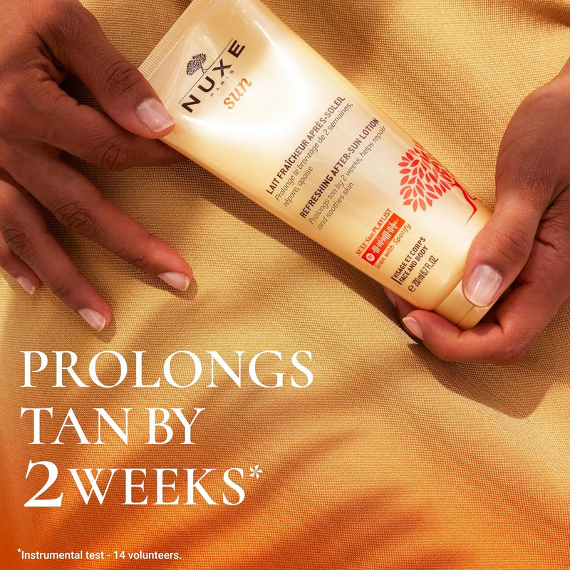 Nuxe Sun Refreshing After-Sun Lotion 200ml, Soothing After-Sun Moisturiser, Repairs & Hydrates Skin After Exposure, Prolongs Tan for Up to 2 Weeks, Vegan Formula Greenwize