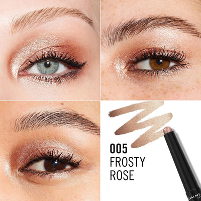 Rimmel Wonder'Last Shadow Stick, 005 Frosty Rose, Easy To Apply, One Swipe Eyeshadow, Lasts All Day, Ultra-Creamy Formula, Buildable, Smudgeproof, Vegan Greenwize