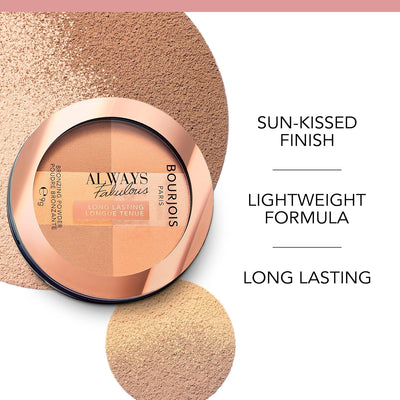 Bourjois, Always Fabulous Long-Lasting Bronzing Powder, Bronzing Powder with Long Lasting Luminous Finish - 001 Medium Bourjois