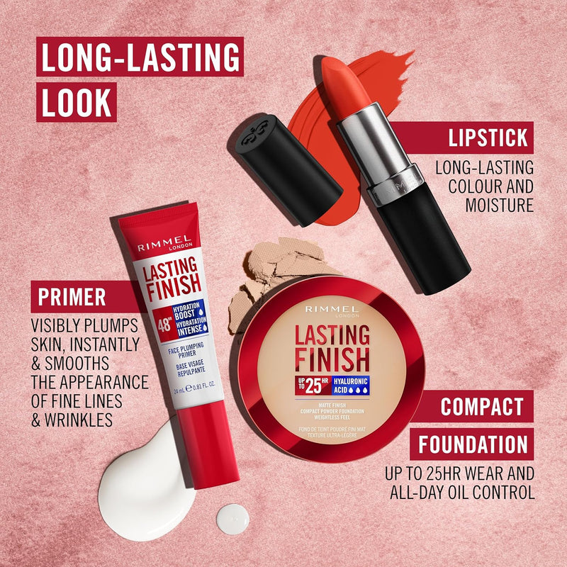 Rimmel Lasting Finish Lipstick 904 Pink Frosting, Creamy Satin Finish, Long Lasting 8 HR Wear, Comfortable Formula, Rich Pigment Rimmel