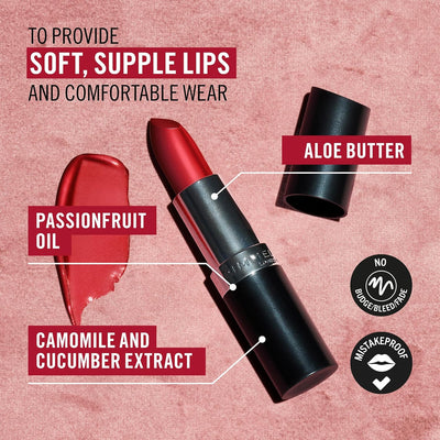 Rimmel Lasting Finish Lipstick 904 Pink Frosting, Creamy Satin Finish, Long Lasting 8 HR Wear, Comfortable Formula, Rich Pigment Rimmel