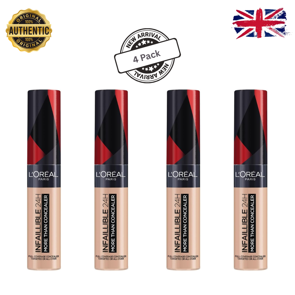 L'Oréal Paris Infallible 24H Concealer Full-coverage Matte 322 Ivory (Pack of 4) Loreal Paris