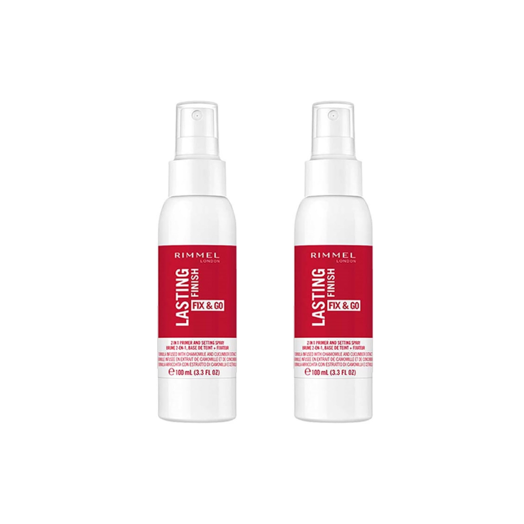 Rimmel London, Lasting Finish Fix & Go Setting Spray, 100 ml (Pack of 2) Rimmel