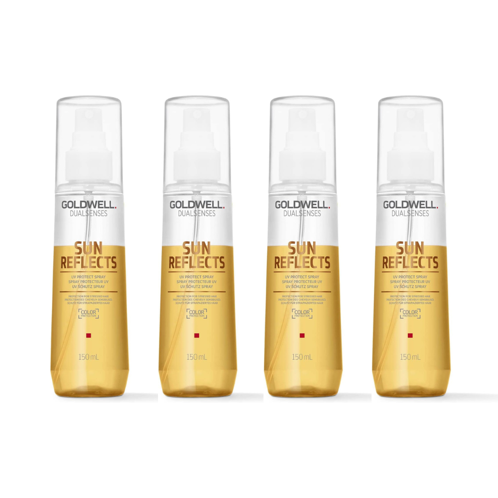 Goldwell Dualsenses Sun Reflects After-Sun Spray for Heat Stressed Hair, 150ml (Pack of 4) Goldwell