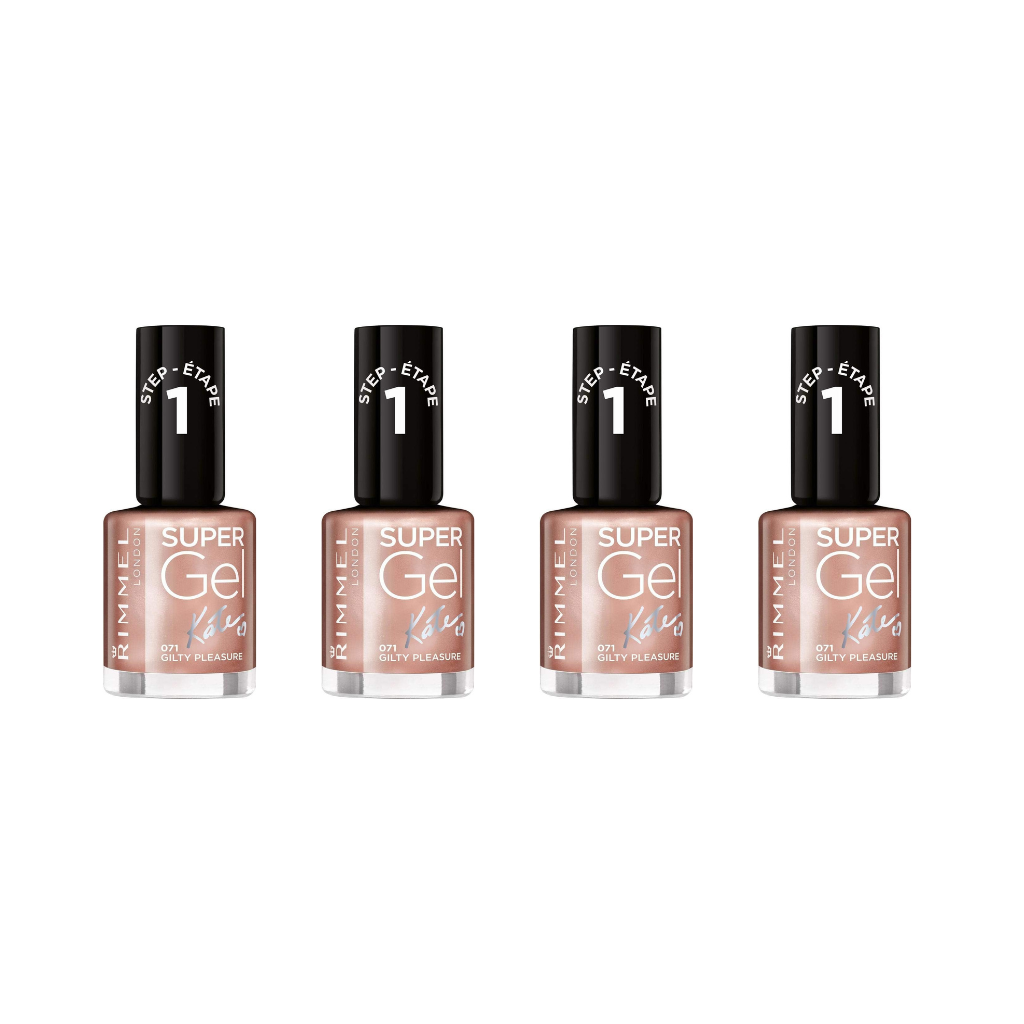 Rimmel London Super Gel Nail Polish, Guilty Pleasure, 12 ml (Pack of 4) Rimmel