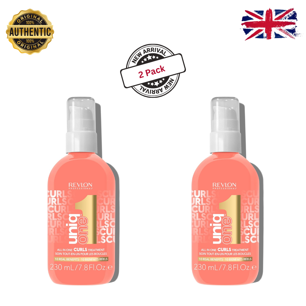 REVLON PROFESSIONAL Uniqone Curly Hair Leave-in Treatment – Multi-Benefit Hair Treatment for Curly Hair, Wavy And Coily Hair, 230 ml (Pack of 2) Revlon Professional