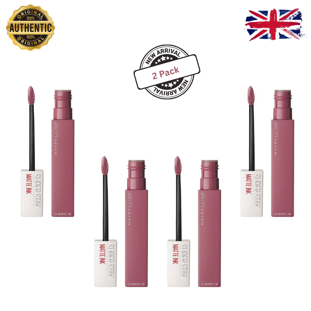 Maybelline New York Superstay Matte Ink Longlasting Liquid Lipstick - 15, Lover, Lipstick Up to 12 Hour Wear, Non Drying, 5 ml (Pack of 4) Maybelline New York