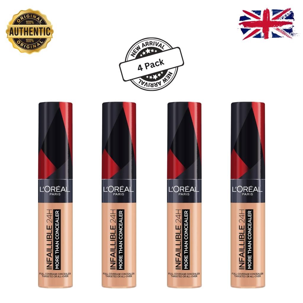 L'Oréal Paris Infallible 24H Concealer, Full-coverage, 327 Cashmere (Pack of 4) Loreal Paris