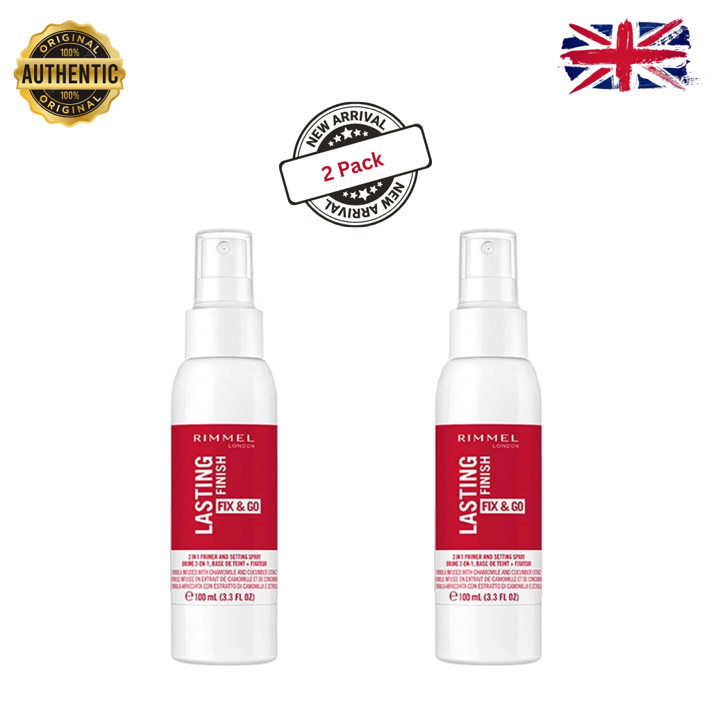 Rimmel London, Lasting Finish Fix & Go Setting Spray, 100 ml (Pack of 2) Rimmel
