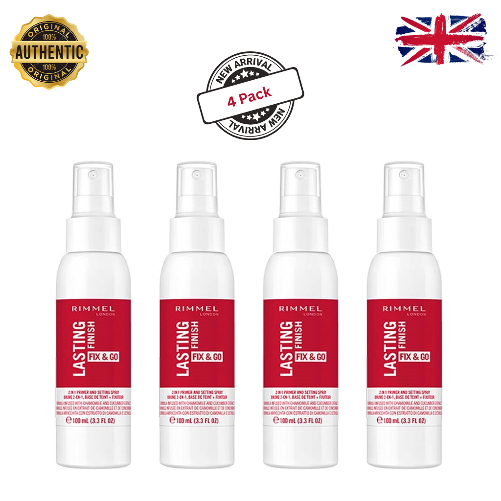 Rimmel London, Lasting Finish Fix & Go Setting Spray, 100 ml (Pack of 4) Rimmel