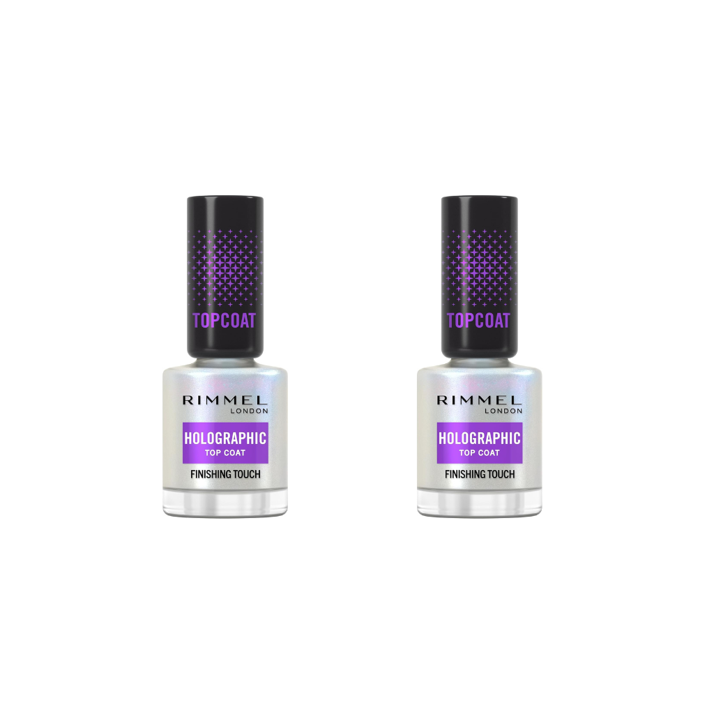 Rimmel London Holographic Nail Polish Top Coat (Pack of 2) Rimmel