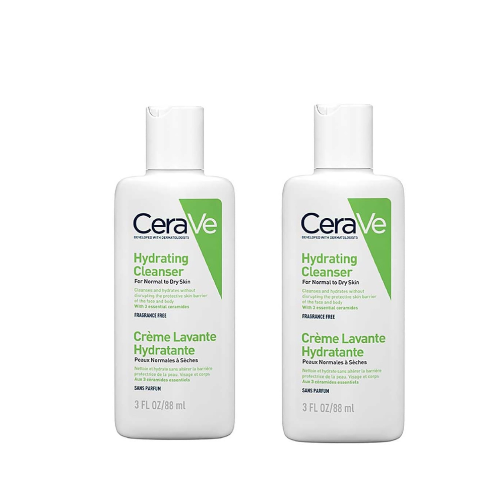 CeraVe Travel Size Hydrating Cleanser for Normal to Dry Skin 88ml (Pack of 2) CeraVe