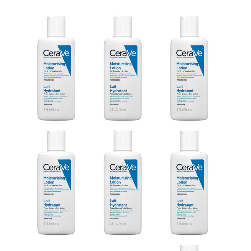 CeraVe Travel Size Moisturising Lotion for Dry Skin 88ml (Pack of 6) CeraVe