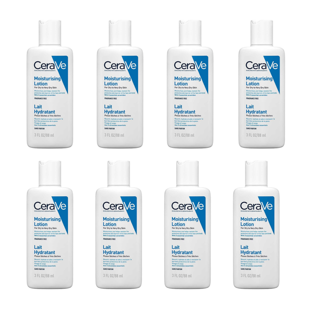 CeraVe Travel Size Moisturising Lotion for Dry Skin 88ml (Pack of 8) CeraVe