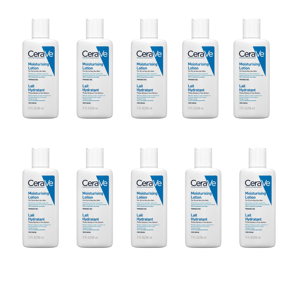 CeraVe Travel Size Moisturising Lotion for Dry Skin 88ml (Pack of 10) CeraVe