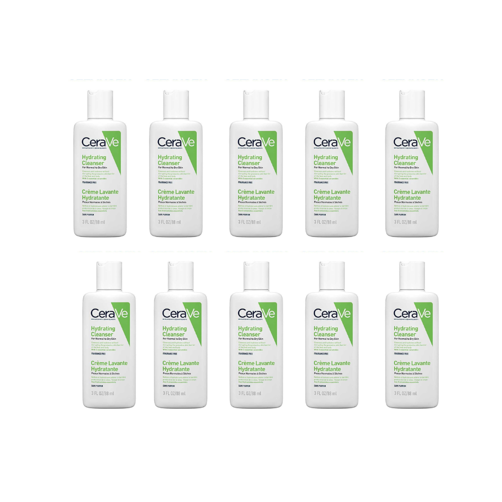CeraVe Travel Size Hydrating Cleanser for Normal to Dry Skin 88ml (Pack of 10) CeraVe