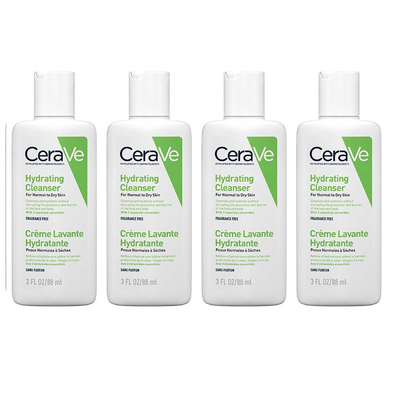 CeraVe Travel Size Hydrating Cleanser for Normal to Dry Skin 88ml (Pack of 4) CeraVe