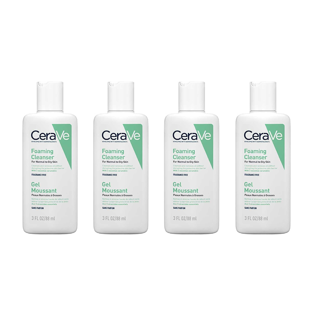 CeraVe Travel Size Foaming Cleanser for Oily Skin 88ml ( Pack of 4) CeraVe