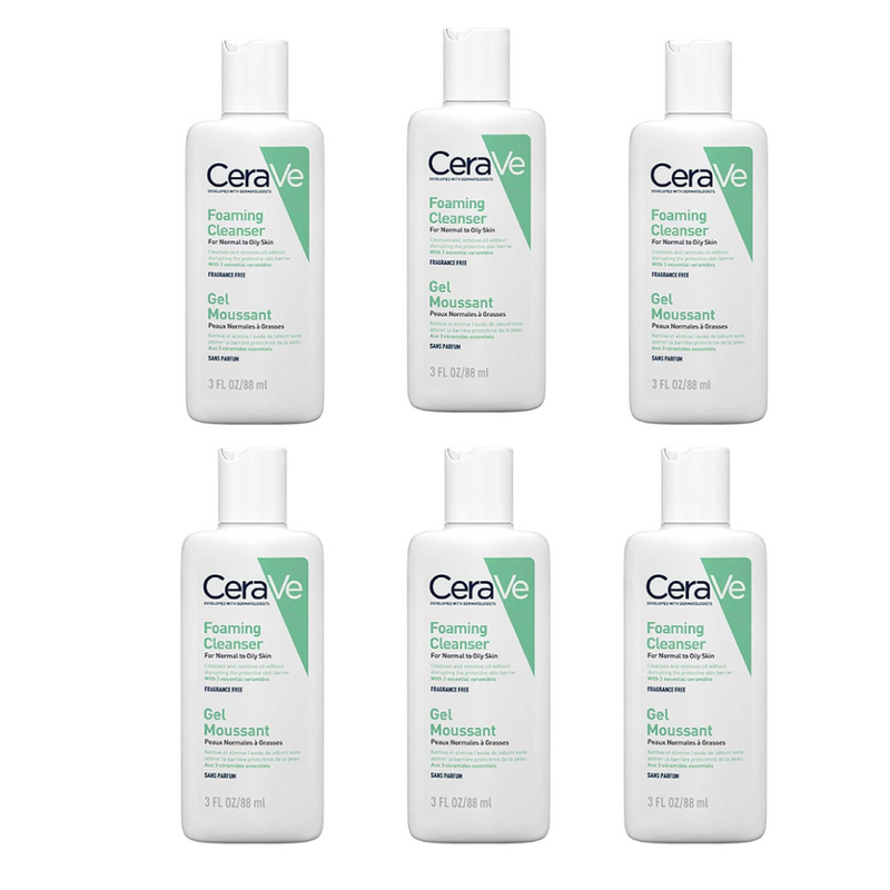CeraVe Travel Size Foaming Cleanser for Oily Skin 88ml ( Pack of 6) CeraVe