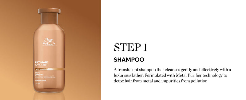 Wella Professionals Ultimate Smooth Shampoo - Nourishing Hair Shampoo With Squalane & Omega 9 - For Dry, Dull & Frizzy Hair (250ml) Wella Professionals