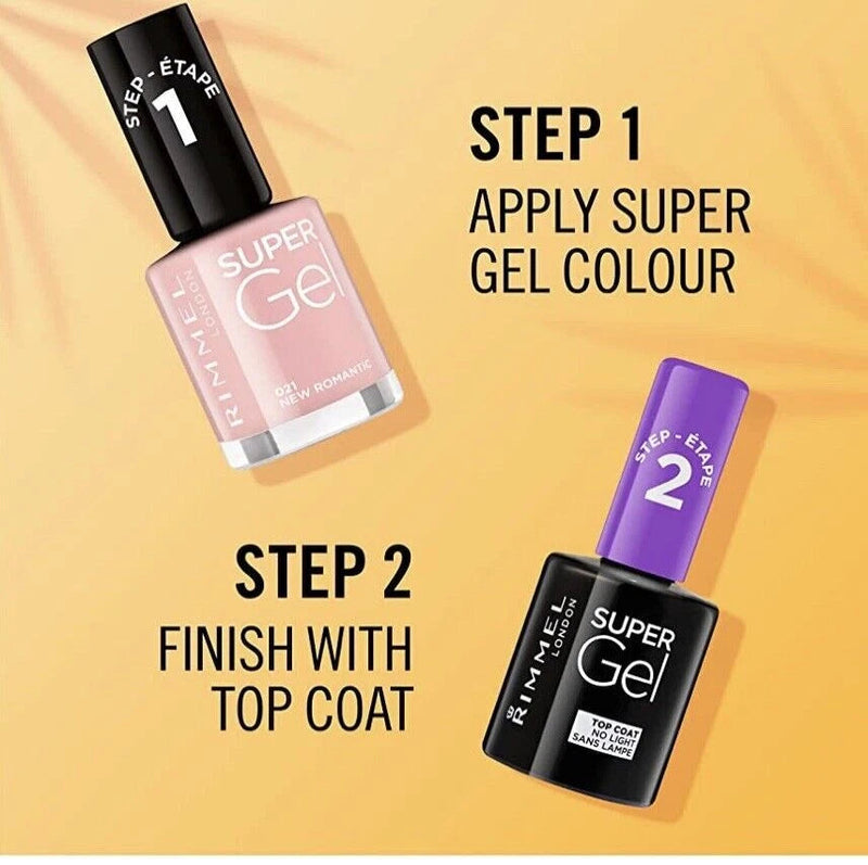 RIMMEL Super Gel High Shine Glossy Nail Polish, Top Coat 12ml Rimmel