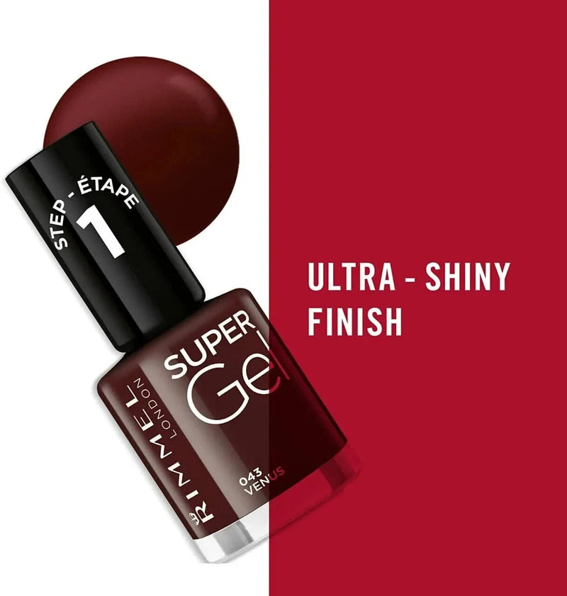 RIMMEL Super Gel High Shine Glossy Long Lasting Nail Polish 12ml Rimmel