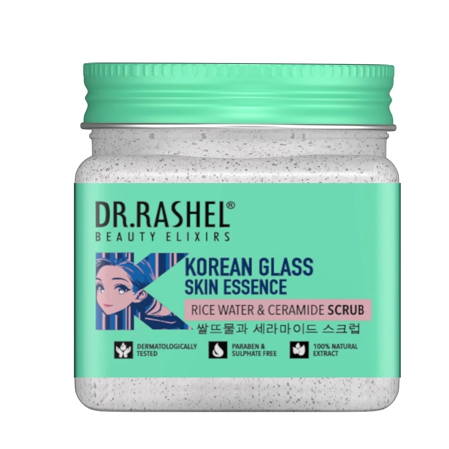 DR.RASHEL Korean Face & Body Scrub | With Rice Water & Ceramide |For Glass skin| Deep Cleansing | Exfoliation | Skin Brightening | For Glowing Skin | 380ml Dr. Rashel